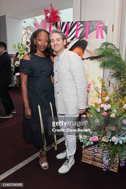 Vanessa Kingori, Chief Business Officer at Conde Nast, and Editor of Tatler Richard Dennen attend the Tatler party to celebrate the Opening Night of...