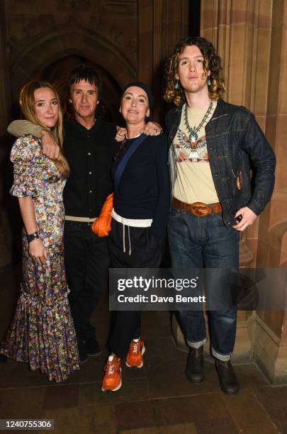 Sonny Marr, Johnny Marr, Angie Marr and Nile Marr attend the British Pop Archive and the launch of its first exhibition 'Collection' at the John...