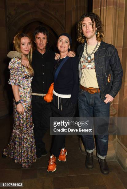 Sonny Marr, Johnny Marr, Angie Marr and Nile Marr attend the British Pop Archive and the launch of its first exhibition 'Collection' at the John...