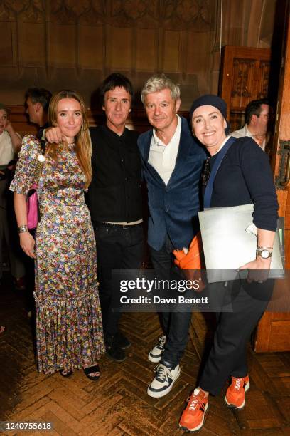 Sonny Marr, Johnny Marr, Alan Edwards and Angie Marr attend the British Pop Archive and the launch of its first exhibition 'Collection' at the John...