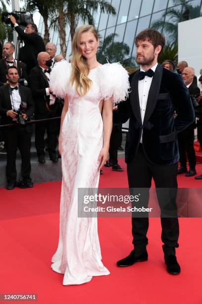 Toni Garrn and Alex Pettyfer attend the screening of "Top Gun: Maverick" during the 75th annual Cannes film festival at Palais des Festivals on May...