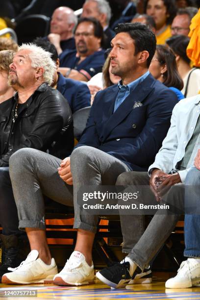 Zaza Pachulia of the Golden State Warriors looks on during Game 1 of the 2022 NBA Playoffs Western Conference Finals on May 18, 2022 at Chase Center...