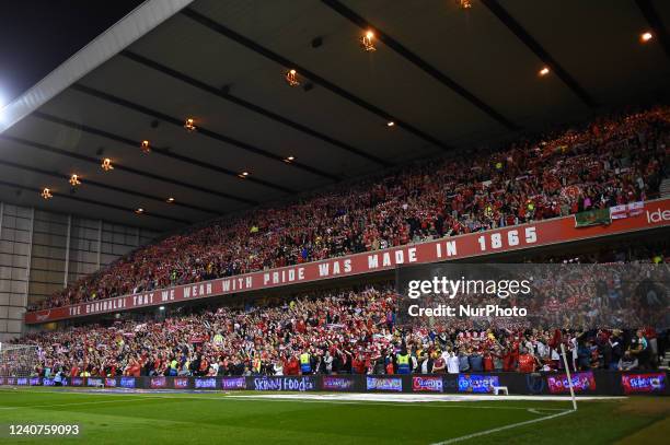 Packed Trent End during the Sky Bet Championship Play-Off Semi-Final match between Nottingham Forest and Sheffield United at the City Ground,...