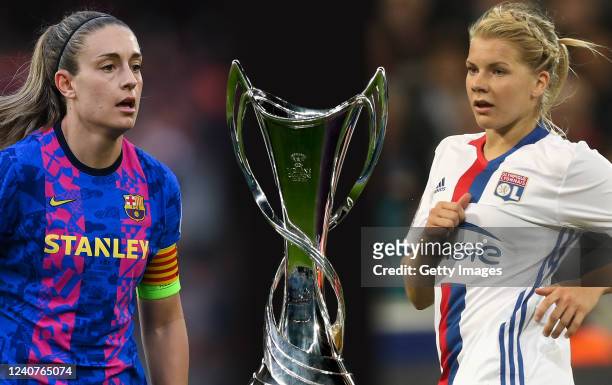 Ada Hegerberg of Olympique Lyon in action during the Women's Champions League match between Lyon and Wolfsburg at Stade de Lyon on March 29, 2017 in...