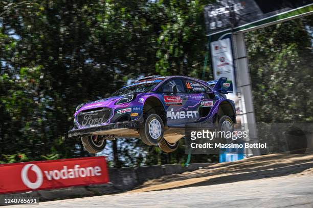 Gus Greensmith of Great Britain and Jonas Andersson of Sweden are competing with their M-Sport Ford WRT Ford Puma Rally1 during Day One of the FIA...