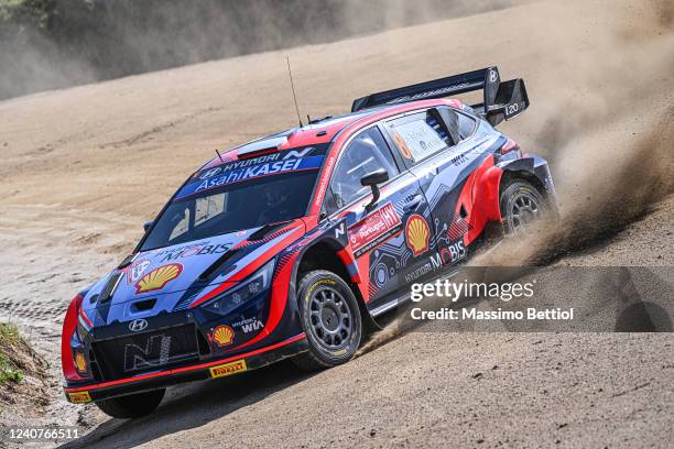 Ott TANAK of Estonia and Martin JARVEOJA of Estonia are competing with their Hyundai Shell Mobis WRT Hyundai i20 N Rally 1 during Day One of the FIA...