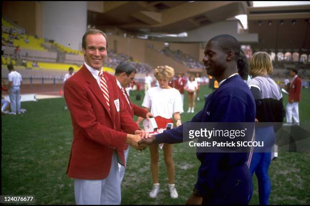 Albert of Monaco and Ben Johnson In Monaco On September 20, 1987.