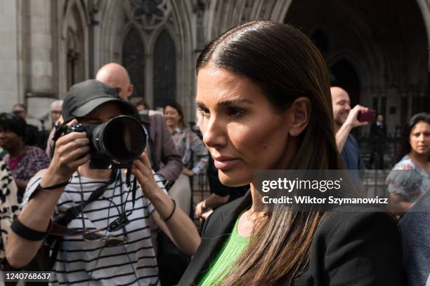 Rebekah Vardy, wife of Leicester City striker Jamie Vardy, leaves the Royal Courts of Justice following the final day of the high-profile trial...