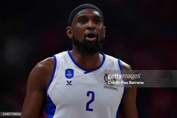 Chris Singleton, #2 of Anadolu Efes Istanbul reacts during the 2022 Turkish Airlines EuroLeague Final Four Belgrade Semifinal B match between...