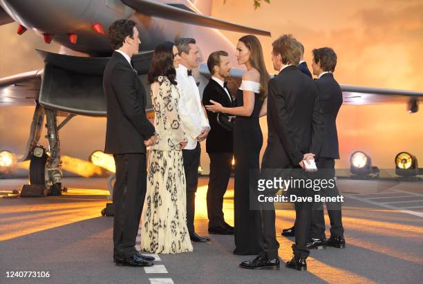 Miles Teller, Jennifer Connelly, Jon Hamm, Glen Powell meet Catherine, Duchess of Cambridge at the Royal Film Performance screening of "Top Gun:...
