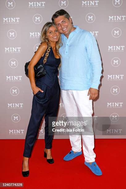 Gitta Banko and Baptiste Pawlik during the opening of Germany's first dental spa by celebrity doctor Mariana Mintcheva on May 19, 2022 in...