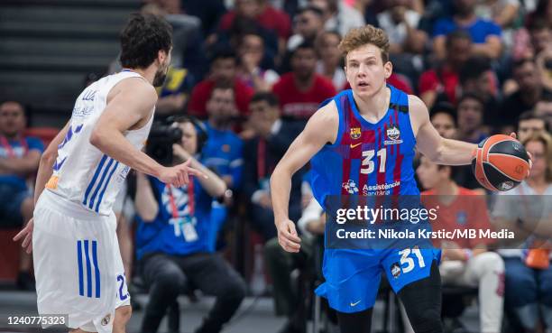 Rokas Jokubaitis of FC Barcelona in action during the 2022 Turkish Airlines EuroLeague Final Four Belgrade Semifinal A match between FC Barcelona v...