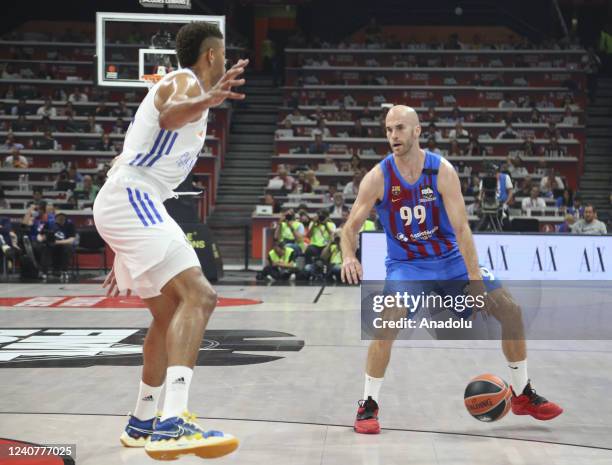 Nick Calathes of Barcelona in action during the 2022 Turkish Airlines EuroLeague Final Four Belgrade Semifinal A match between FC Barcelona v Real...