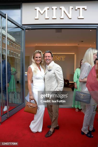 Mariana Mintcheva, Sandro Rath during the opening of Germany's first dental spa by celebrity doctor Mariana Mintcheva on May 19, 2022 in Duesseldorf,...