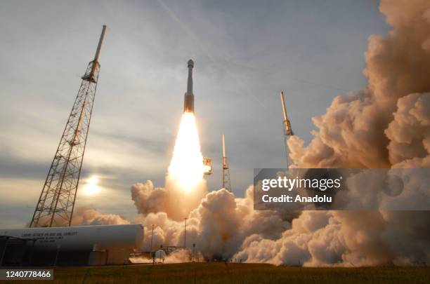 Atlas V rocket carrying the Boeing Starliner spacecraft lifts off from pad 41 at Cape Canaveral Space Force Station for the Orbital Flight Test-2...