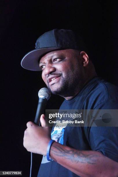 Comedian Aries Spears performs at The Stress Factory Comedy Club on May 19, 2022 in New Brunswick, New Jersey.