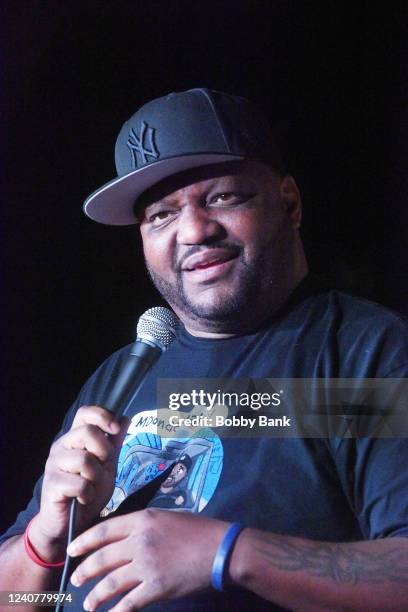 Comedian Aries Spears performs at The Stress Factory Comedy Club on May 19, 2022 in New Brunswick, New Jersey.