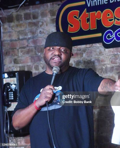 Comedian Aries Spears performs at The Stress Factory Comedy Club on May 19, 2022 in New Brunswick, New Jersey.