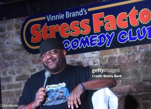 Comedian Aries Spears performs at The Stress Factory Comedy Club on May 19, 2022 in New Brunswick, New Jersey.