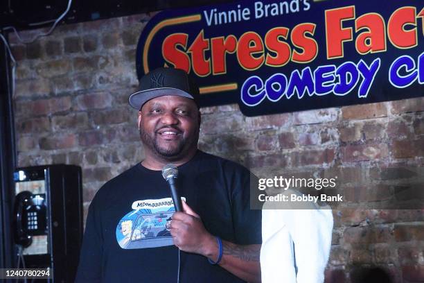 Comedian Aries Spears performs at The Stress Factory Comedy Club on May 19, 2022 in New Brunswick, New Jersey.