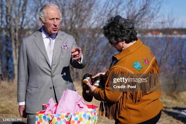Prince Charles, Prince of Wales participates in a discussion with local experts on the impact of climate change in Northern Canada and the importance...