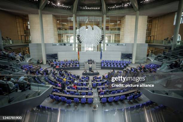 Klara Geywitz , Federal Minister for Building and Housing speaks during the debate in the plenary hall in the Bundestag. Among other things, the...