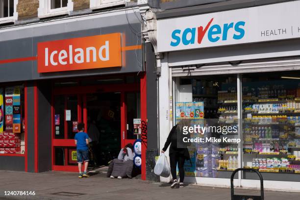 Savers health, home and beauty shop selling goods at cut down prices far cheaper than other chemist shops next to Iceland supermarket in Stoke...