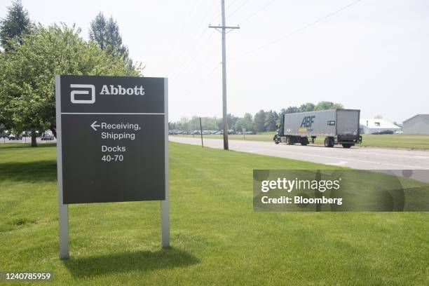 Signage outside the Abbott Nutrition factory in Sturgis, Michigan, US, on Thursday, May 19, 2022. A leading House Democrat plans to grill the Food...