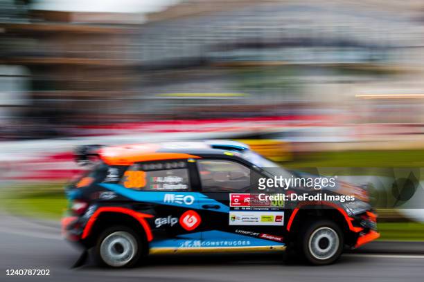 Armindo Araujo and Luis Ramalho in action during the FIA World Rally Championship Portugal - Day One on May 19, 2022 in Coimbra, Portugal.