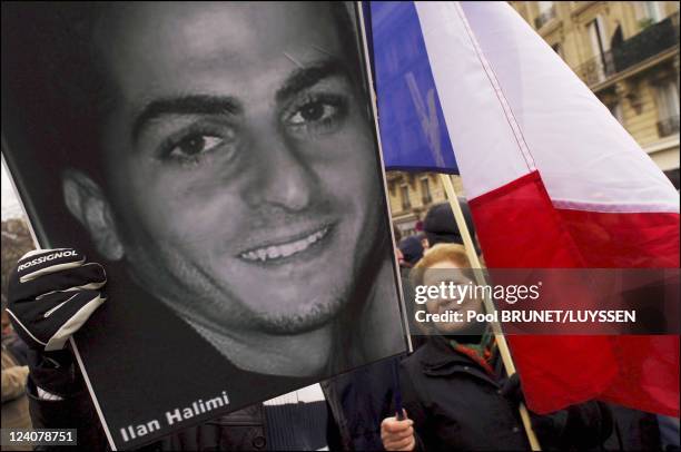 Demonstration against racism and antisemitism in memory of Ilan Halimi in Paris, France on February 26, 2006.