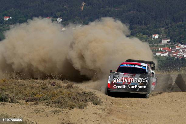 Elfyn EVANS and Scott MARTIN in TOYOTA GR Yaris Rally1 of TOYOTA GAZOO RACING WRT in action during the SS3 - Gois of the WRC Vodafone Rally Portugal...
