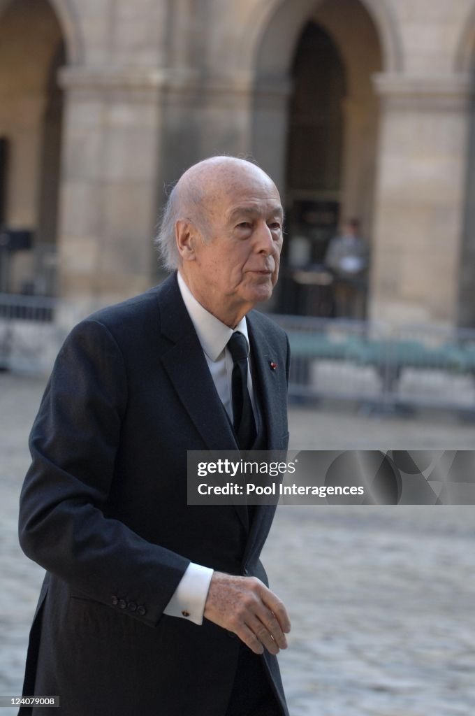French President Jacques Chirac Attends The Funeral Ceremony For General Alain De Boissieu Dean De Luigné, Charles De Gaulle'S Son-In-Law At The Invalides In Paris, France On April 08, 2006.