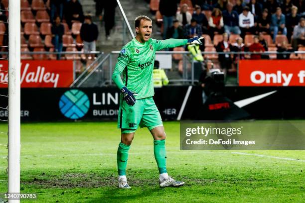 Goalkeeper Jeroen Houwen of Vitesse looks on during the UEFA Conference League Play Off Leg 1st Leg match between FC Utrecht and Vitesse Arnhem at...