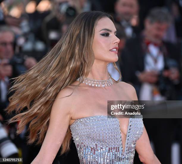 Brazilian model Alessandra Ambrosio arrives for the screening of the film âThree Thousand Years of Longingâ at the 75th annual Cannes Film Festival...