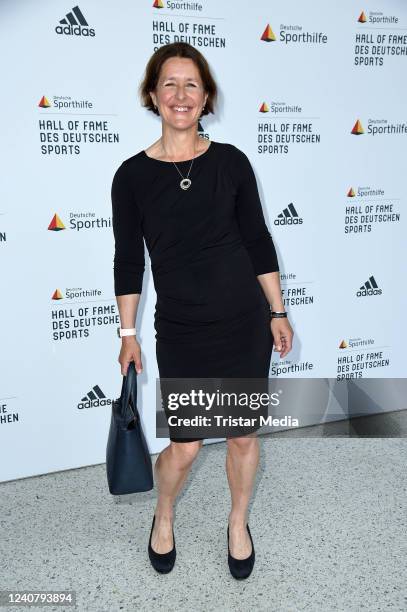 Uschi Disl attends the Goldene Sportpyramide 2022 Award at Deutsche Telekom's representative office on May 20, 2022 in Berlin, Germany.