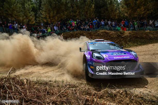 Gus Greensmith of Great Britain and Jonas Andersson of Sweden compete with their M-Sport Ford WRT Ford Puma Rally1 during Day Two of the FIA World...