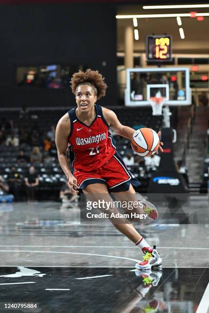 Tianna Hawkins of the Washington Mystics drives to the basket during the game against the Atlanta Dream on May 20, 2022 at Gateway Center Arena in...