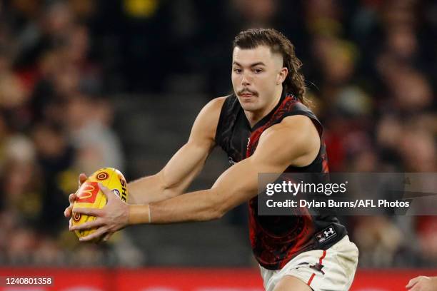 Sam Draper of the Bombers in action during the 2022 AFL Round 10 match between the Richmond Tigers and the Essendon Bombers at the Melbourne Cricket...