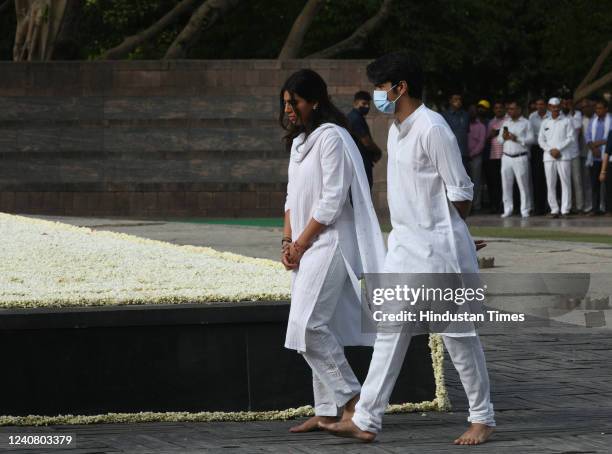 Miraya Vadra, Raihan Vadra, Children of General secretary of the All India Congress Committee Priyanka Gandhi Vadra attending the Ceremony of...