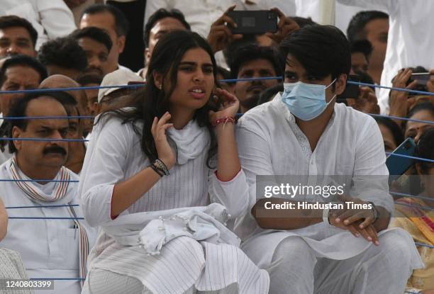 Miraya Vadra, Raihan Vadra, Children of General secretary of the All India Congress Committee Priyanka Gandhi Vadra attending the Ceremony of...