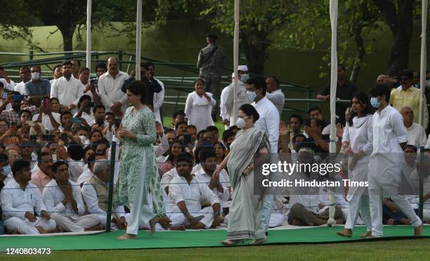 General secretary of the All India Congress Committee Priyanka Gandhi Vadra. Along with her Mother in Law Maureen Vadra, and Childrens Miraya Vadra,...