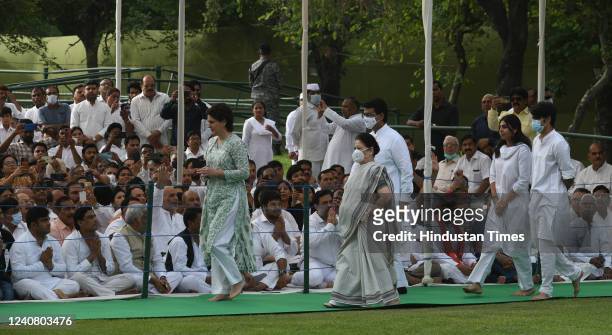 General secretary of the All India Congress Committee Priyanka Gandhi Vadra. Along with her Mother in Law Maureen Vadra, and Childrens Miraya Vadra,...