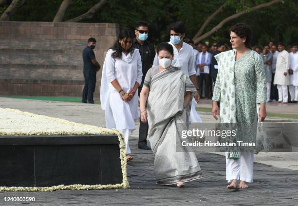 General secretary of the All India Congress Committee Priyanka Gandhi Vadra. Along with her Mother in Law Maureen Vadra, and Childrens Miraya Vadra,...