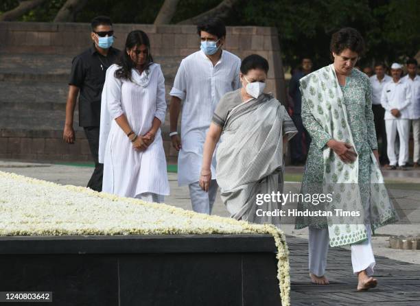 General secretary of the All India Congress Committee Priyanka Gandhi Vadra. Along with her Mother in Law Maureen Vadra, and Childrens Miraya Vadra,...