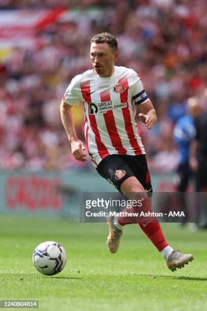Corry Evans of Sunderland during the Sky Bet League One Play-Off Final match between Sunderland and Wycombe Wanderers at Wembley Stadium on May 21,...