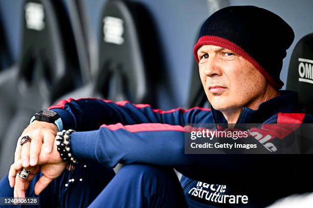 Sinisa Mihajlovic head coach of Bologna looks on prior to kick-off in the Serie A match between Genoa CFC and Bologna Fc at Stadio Luigi Ferraris on...