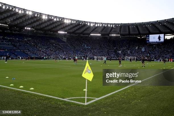 General view of the Stadio Olimpico before the Serie A match between SS Lazio and Hellas Verona FC at Stadio Olimpico on May 21, 2022 in Rome, Italy.