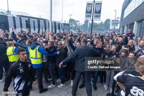 Fans of Heracles Almelo looks on prior ot the Keuken Kampioen Divisie Playoffs Semi Final 2nd Leg match between Heracles Almelo and Excelsior at Erve...
