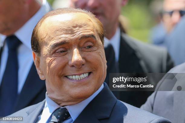 The leader of the political party "Forza Italia", Silvio Berlusconi, during a political convention in Naples.