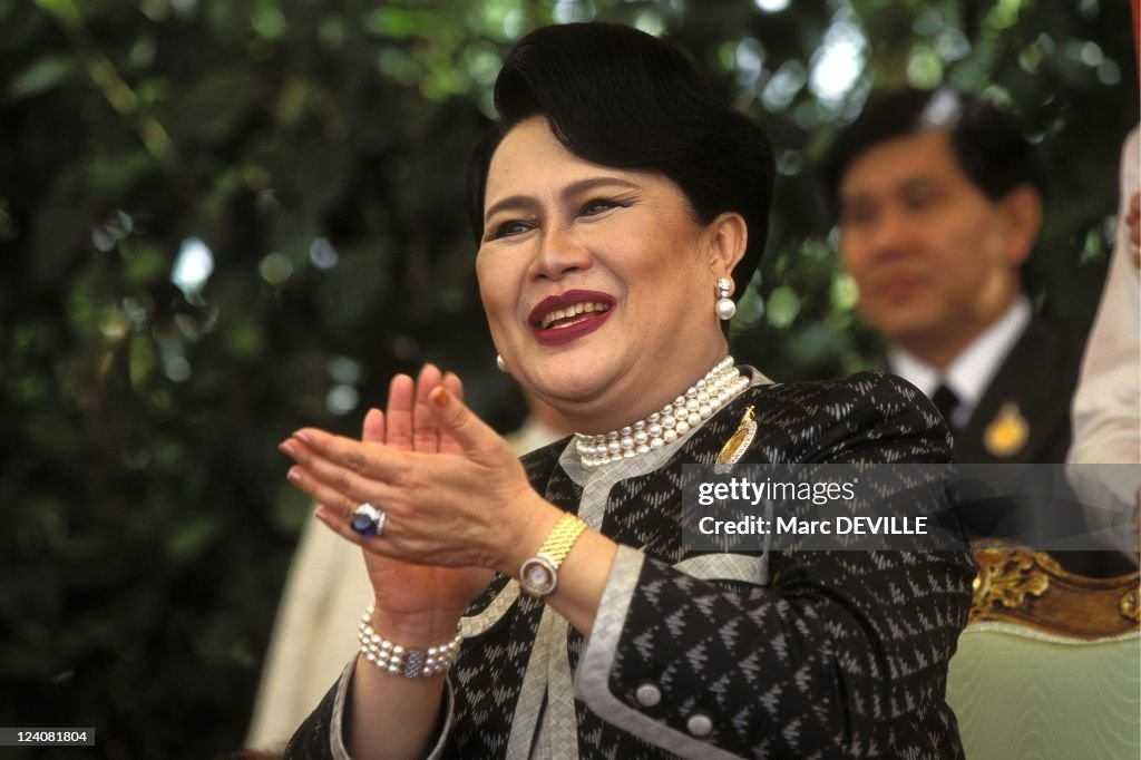 Visit Of Queen Sirikit Of Thailand At Tenerife Loro Park In Tenerife, Spain On January 24, 1996.